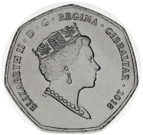фото Гибралтар 50 пенсов 2018 UNC (KMnew)