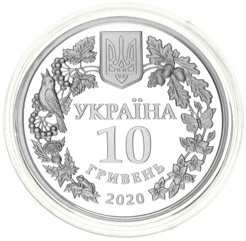 фото Украина 10 гривен 2020 Серебро Proof Совка роскошная (Ag 925, унция, 31.1 грамм в чистоте)