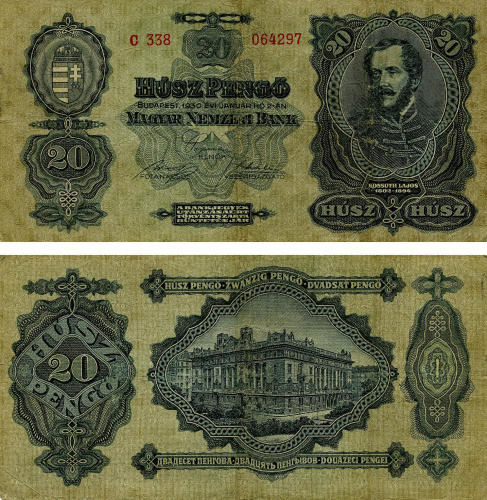 фото Венгрия 20 пенго 1930 VG-VF (P97)