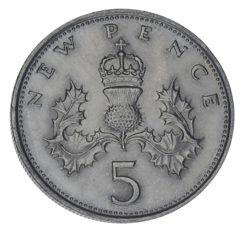 фото Великобритания 5 пенсов 1970 F-VF