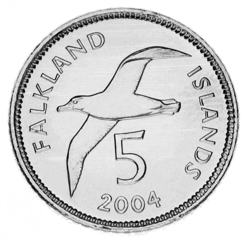 фото Фолклендские острова 5 пенсов 2004 AU-UNC Птица
