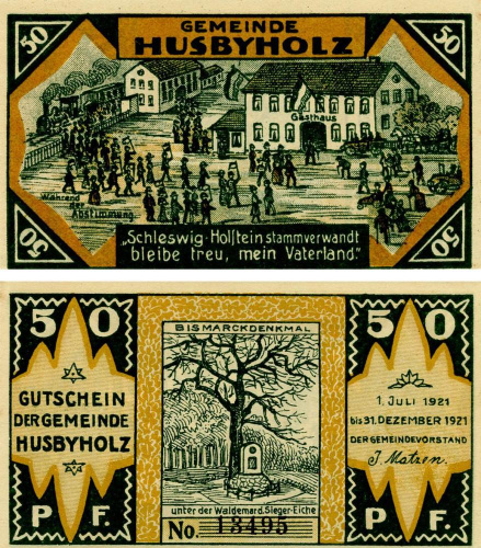 фото Германия Нотгельд  50 пфеннигов 1921 F-VF Хусбихольц
