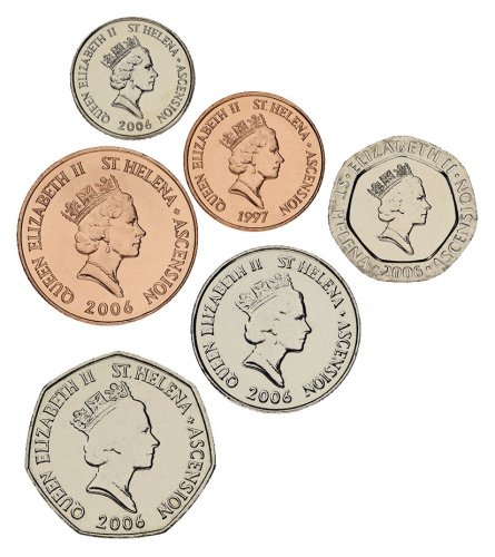 фото Остров Святой Елены набор из 6 монет 1997-2006 AU-UNC 1, 2, 5, 10, 20, 50 пенсов