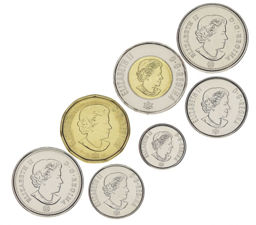 фото Канада набор из 7 монет 2017 UNC 5, 10, 25, 50, 50 центов, 1, 2 доллара