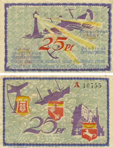 фото Германия Нотгельд  25 пфеннигов  1921  F-VF Леэ