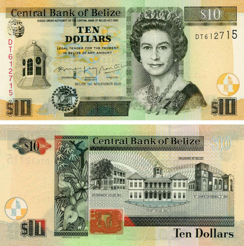 фото Белиз 10 долларов 2020 UNC (P68)