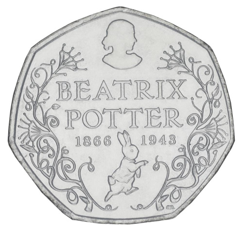 фото Великобритания 50 пенсов 2016 «Беатрикс Поттер» UNC