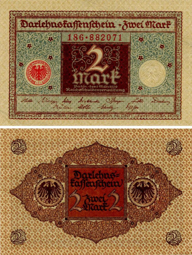 фото Германия 2 марки 1920 UNC (P60)