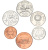 фото Гернси набор из 6 монет 2012 UNC 1, 2, 5, 10, 20, 50 пенсов