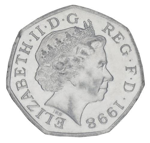 фото Великобритания 50 пенсов 1998 AU-UNC