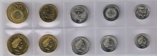 фото Соломоновы острова набор из 5 монет 2012 UNC 10, 20, 50 центов, 1, 2 доллара