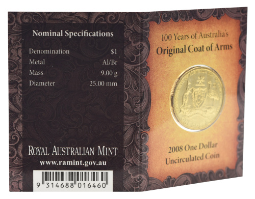 фото Австралия 1 доллар 2008 UNC 100 лет первому гербу