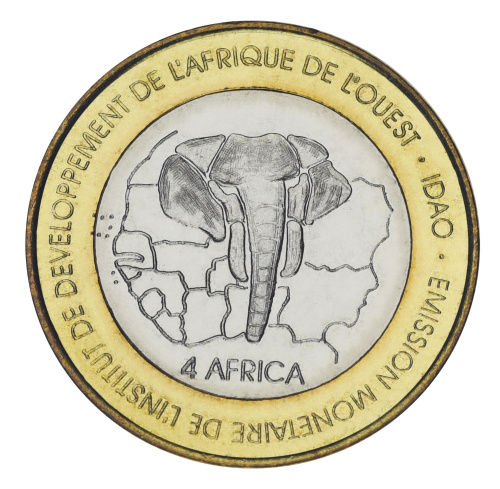 фото Сенегал 6000 франков 2006 Биметалл AU-UNC Слон
