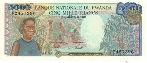 фото Руанда 5000 франков 1988 UNC (P22)