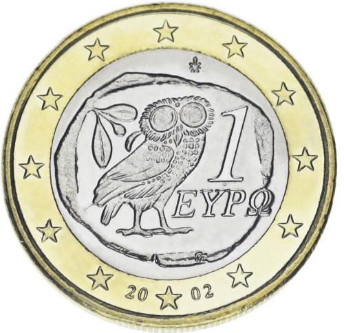 фото Греция 1 евро 2002 Биметалл AU-UNC