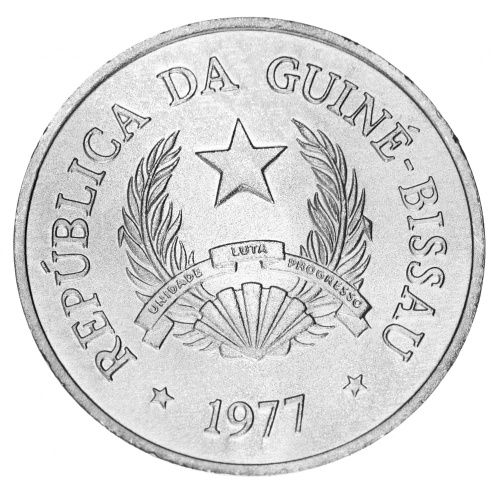 фото Гвинея-Бисау набор из 4 монет 1977 AU-UNC 50 сентаво, 1, 2,5, 5 песо