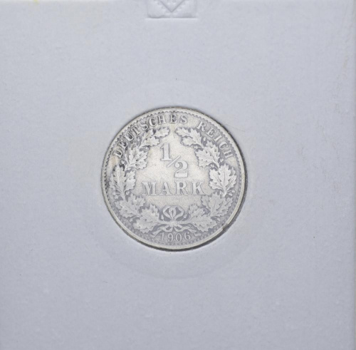 фото Германия 1/2 марки 1906 Серебро F-VF