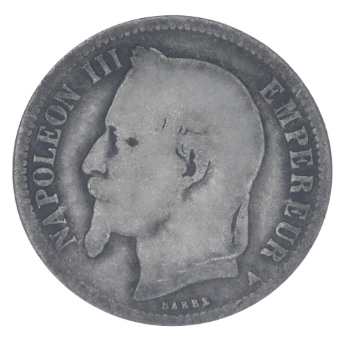 фото Франция 1 франк 1866 Серебро F-VF