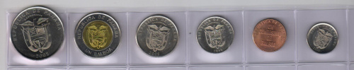 фото Панама набор из 6 монет 2008-2011 UNC