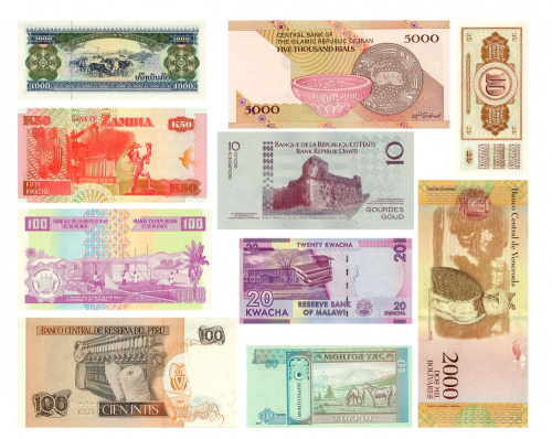 фото Набор 10 банкнот из 10 стран мира