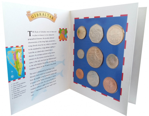 фото Гибралтар набор из 9 монет 1990 UNC