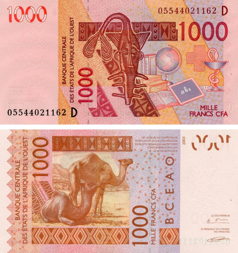 фото Западная Африка 1000 франков 2003 (2005) AU-UNC D Мали (P415Dc)