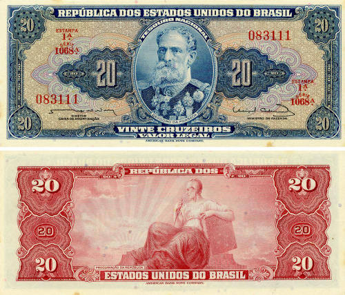 фото Бразилия 20 крузейро 1961-1963 AU-UNC (P168b)