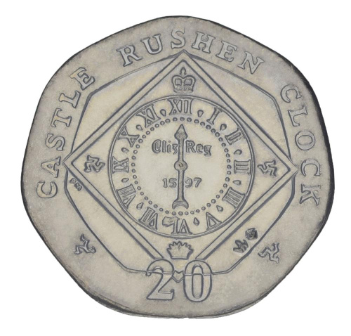 фото Остров Мэн 20 пенсов 2004 UNC Замок Rushen Clock