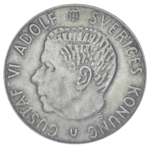 фото Швеция 1 крона 1968 Серебро F-VF (Ag 400, 7 грамм)