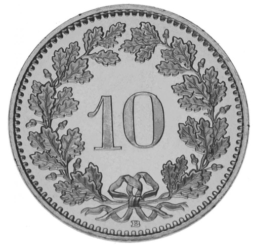 фото Швейцария 10 раппен 2015 UNC