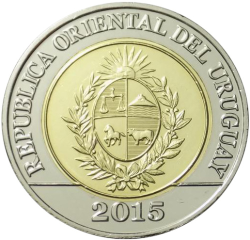 фото Уругвай 10 песо 2015 UNC (KM#141)