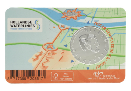 фото Нидерланды 5 евро 2025 UNC Всемирное наследие ЮНЕСКО — Голландские линии водозащиты