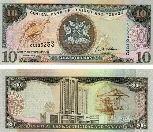 фото Тринидад и Тобаго 10 долларов 2006 UNC Птица (P48)