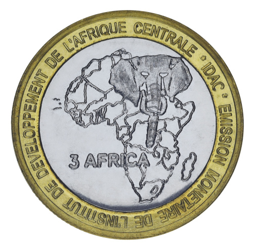 фото Габон 4500 франков 2005 Биметалл AU-UNC