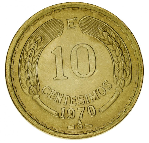фото Чили 10 сентесимо 1970 AU-UNC Кондор