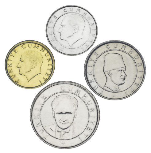 фото Турция набор из 4 монет 2001-2004 UNC 25000, 50000, 10000, 250000 лир