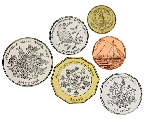 фото Кабо-Верде набор из 6 монет 1994 UNC 1, 5, 10, 20, 50, 100 эскудо