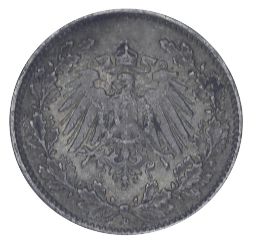 фото Германия 1/2 марки 1906 Серебро F-VF