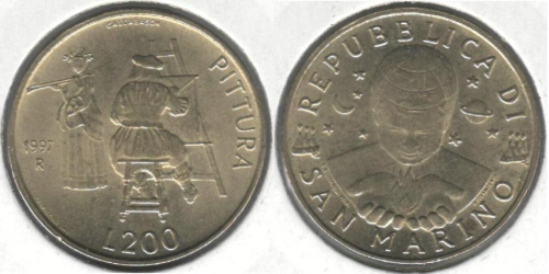фото Сан-Марино 200 лир 1997 VF (KM#366)