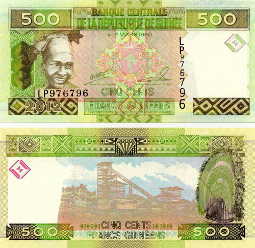 фото Гвинея 500 франков 2012 UNC (P39b)