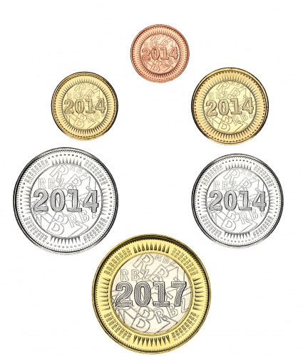 фото Зимбабве набор из 6 монет 2014-2017 UNC 1, 5, 10, 25, 50 центов, 1 доллар