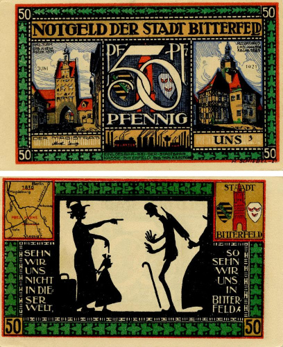фото Германия Нотгельд 50 пфеннигов 1921 F-VF  Биттерфельд