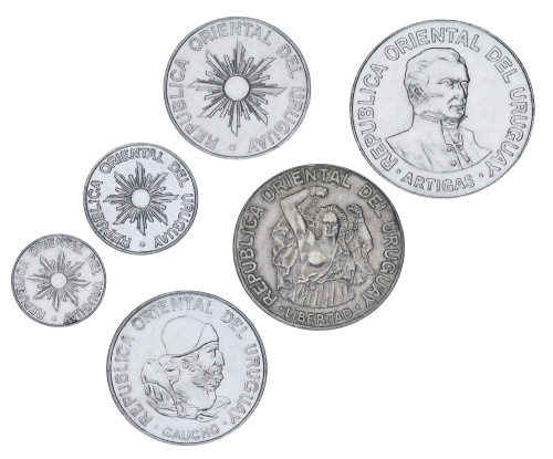 фото Уругвай набор из 6 монет 1989 UNC 5, 10, 50, 100, 200, 500 песо