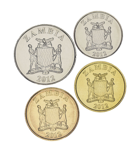 фото Замбия набор из 4 монет 2012 UNC 5, 10, 50 нгве, 1 квача