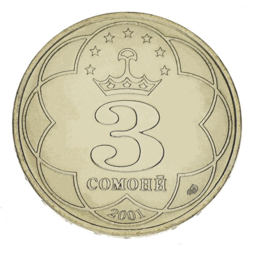 фото Таджикистан 3 сомони 2001 UNC