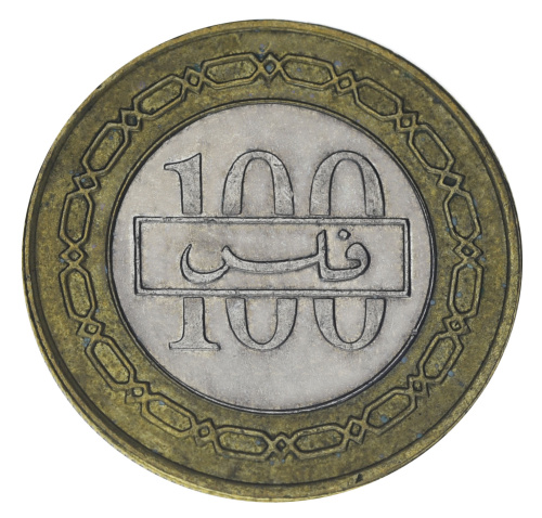 фото Бахрейн 100 филсов 2002 Биметалл F-VF