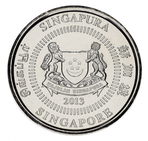фото Сингапур 10 центов 2013 UNC (KM#346)