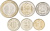 фото Турция набор из 6 монет 2012-2014 UNC 1, 5, 10, 25, 50 куруш, 1 лира