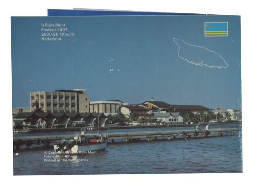 фото Аруба набор из 7 монет 1987 UNC 5, 10, 25, 50 центов, 1, 2,5 флорина, жетон в сувенирной упаковке