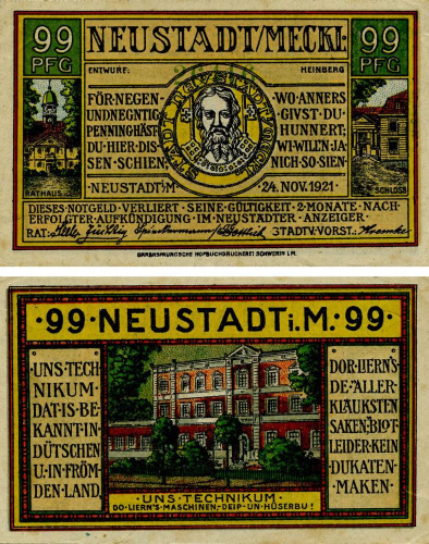 фото Германия Нотгельд 99 пфеннигов 1921 F-VF Хайнсберг